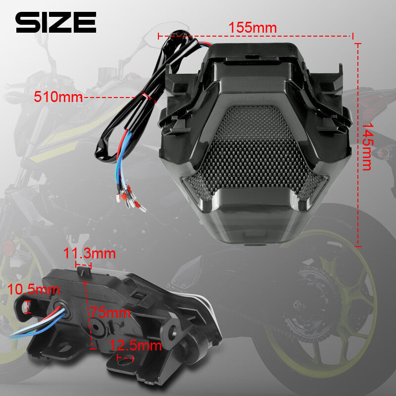 LED Tail Light Turn Signals Lamp Blinker Integrated for YAMAHA MT07 MT-25 MT-03