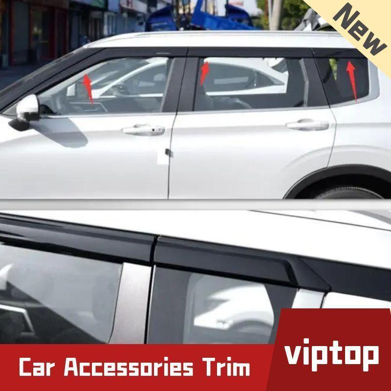 Black Window Visor Vent Shades Sun Rain Guard for Mitsubishi Outlander 22-2023