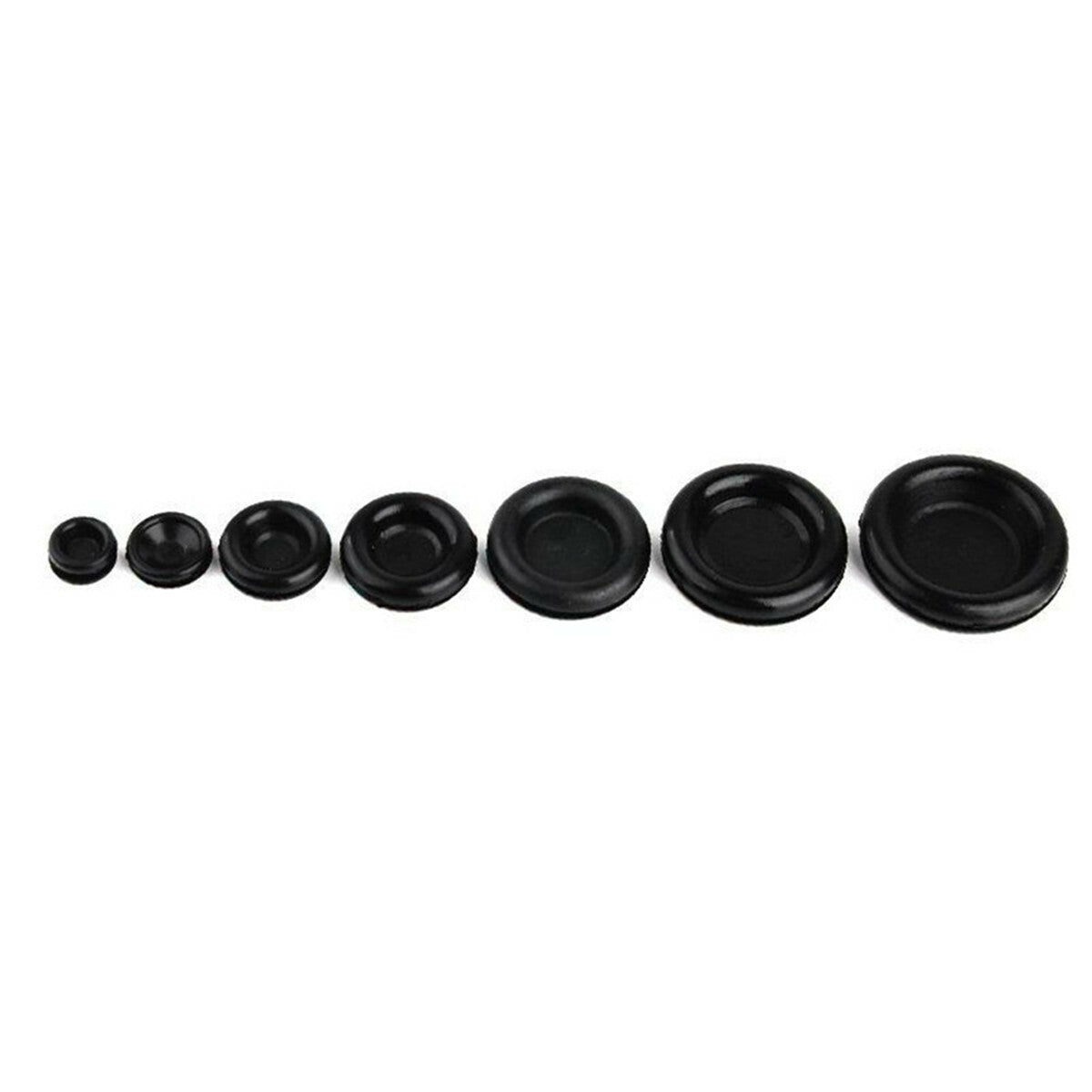 170pc Black Rubber Grommet Firewall Wire Gasket Solid Hole Plug Assortment Set