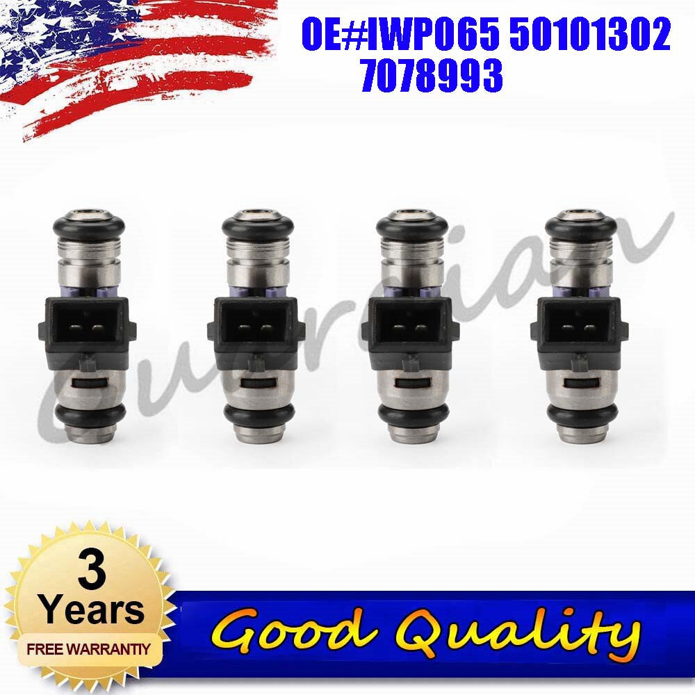 4-piece fuel injector nozzle set IWP065 50101302 7078993, new for Fiat Palio Uno Punto.