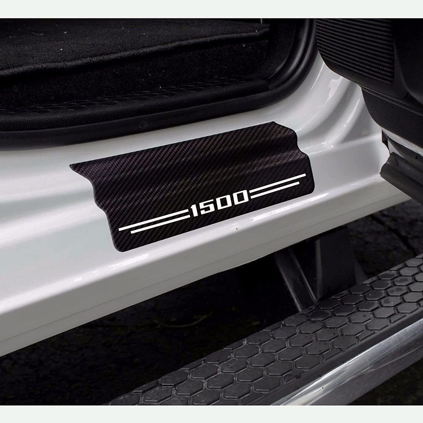 4pcs for Dodge Accessory 1500 Letter White Truck Door Sill Plate Cover Protector