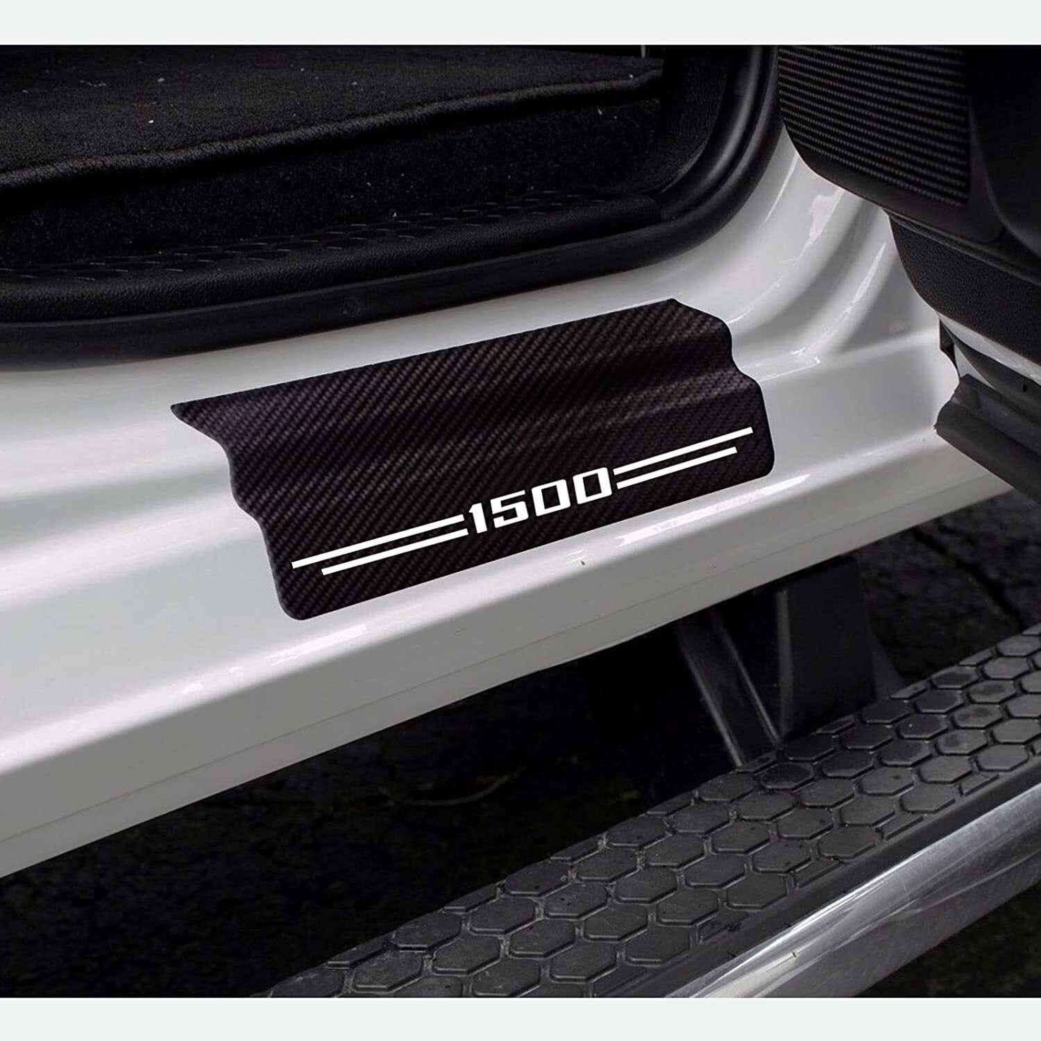 4pcs for Dodge Accessory 1500 Letter White Truck Door Sill Plate Cover Protector