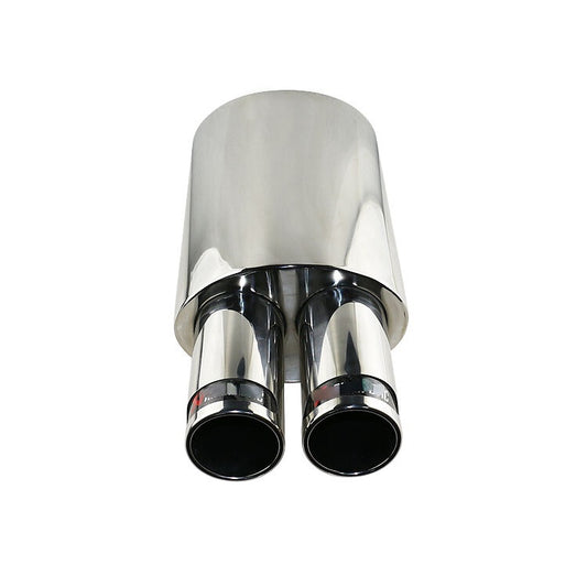 2.5 ID Dual 3 OD Sport Sound Muffler Tips Exhaust Tip Auto Resonator Chrome
