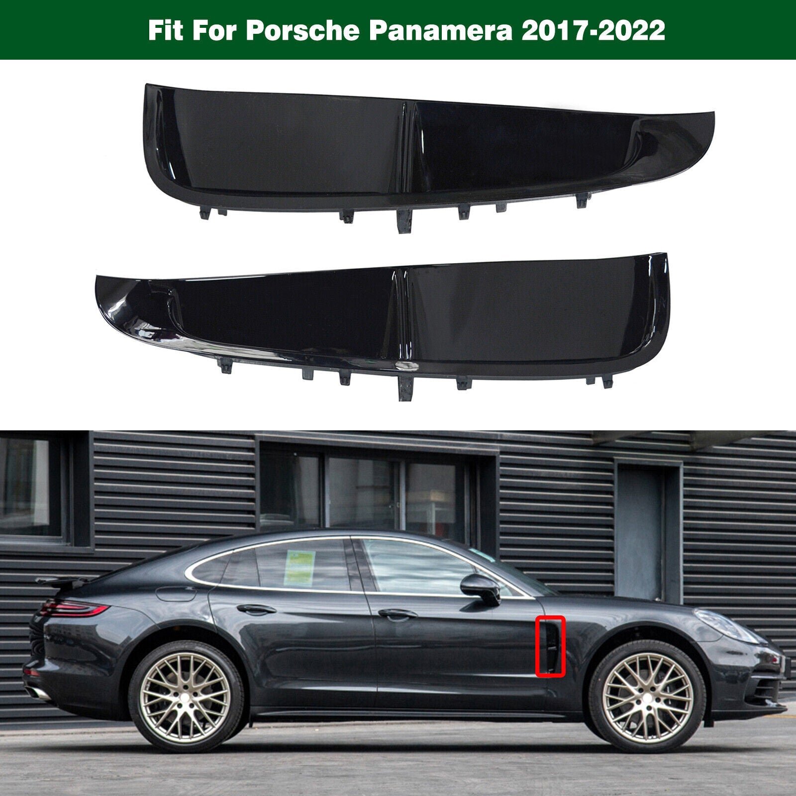 Pair Fender Vent Air Wing Cover Trim Molding for Porsche for Panamera 2017-2022