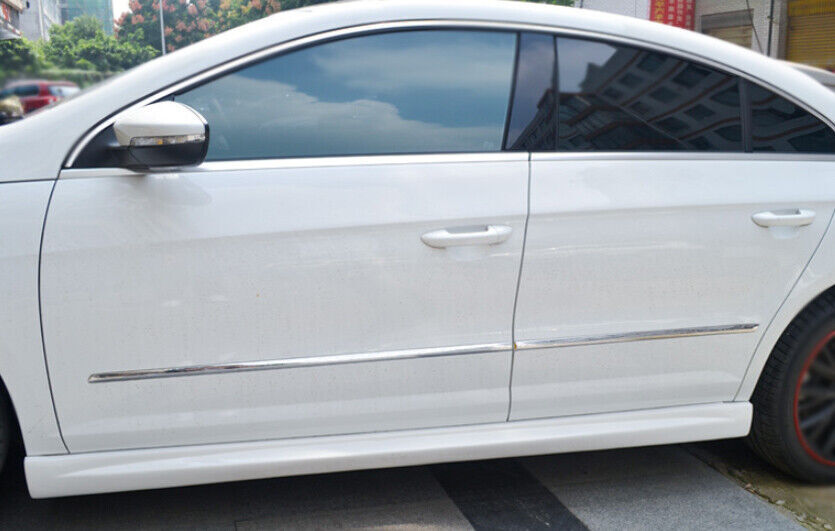 Exterior Door Side Skirts Panel Trim for Volkswagen CC 15-17 Bright White