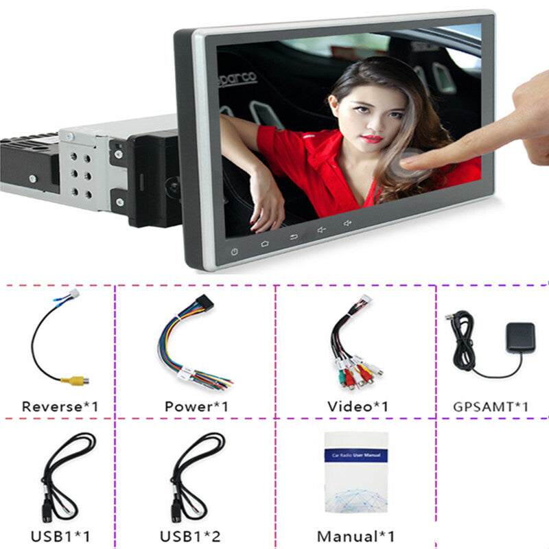10 Adjustable Android Car Player 1 Din GPS Navigation Stereo Player Radio Wifi