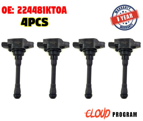 4Pcs Ignition Coil 22448-1KT0A For Altima Rogue Sentra for Infiniti FX50 QX60 v
