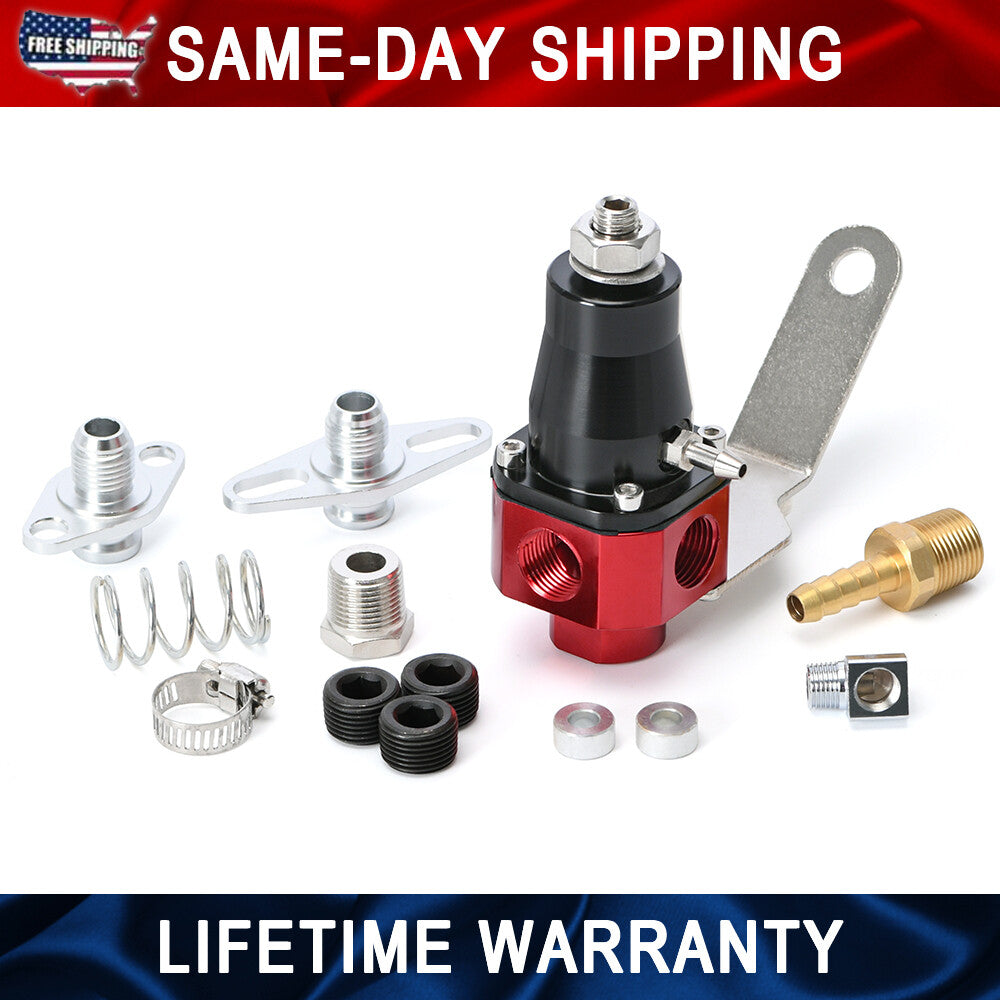 Inline Fuel Pressure Regulator Adjustable FPR 3-65PSI 3/8'' IN/OUT/Return Bypass