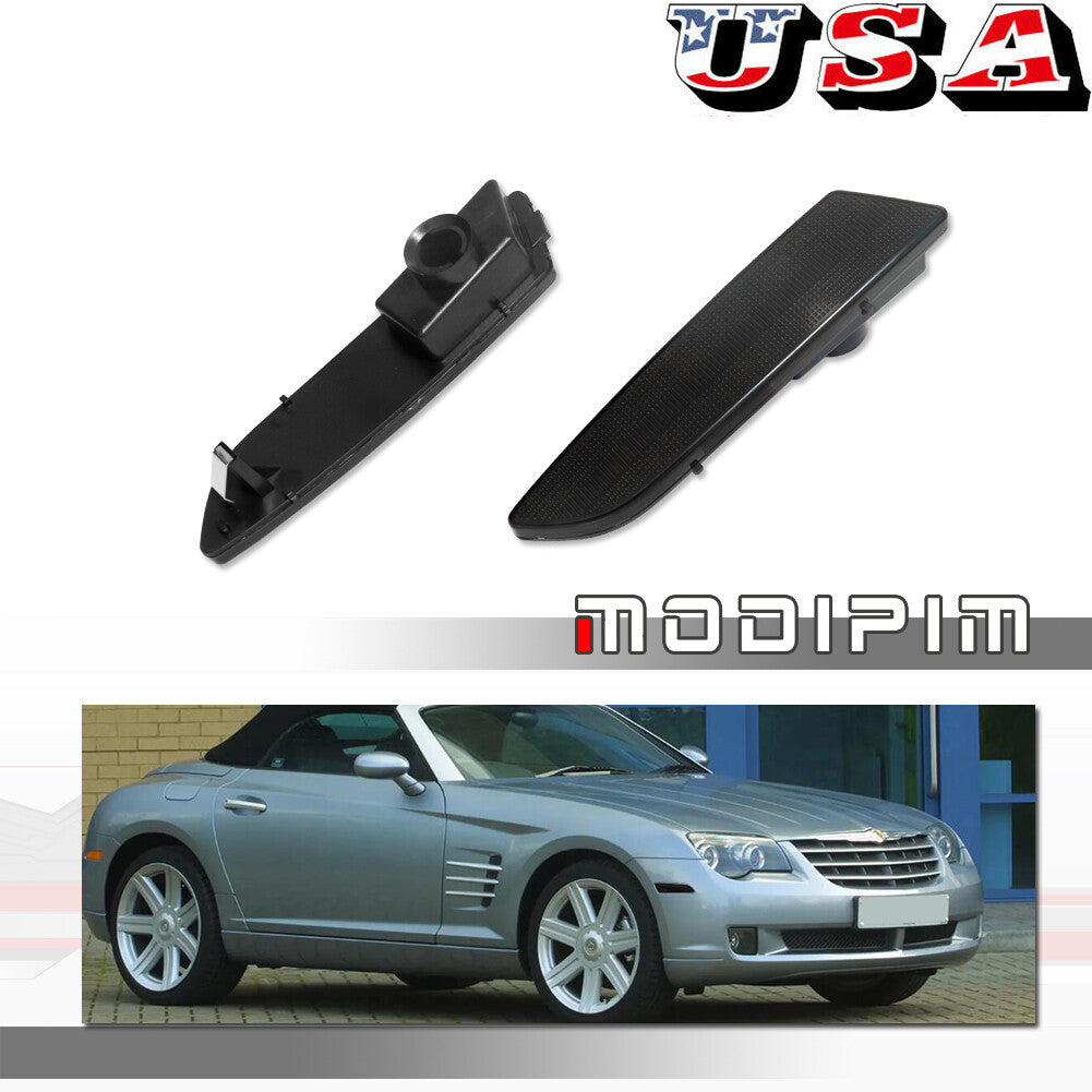 For 04-08 for for CHRysler Crossfire SRT-6 Smoke Lens Front Bumper Side Marker Light Kit - v