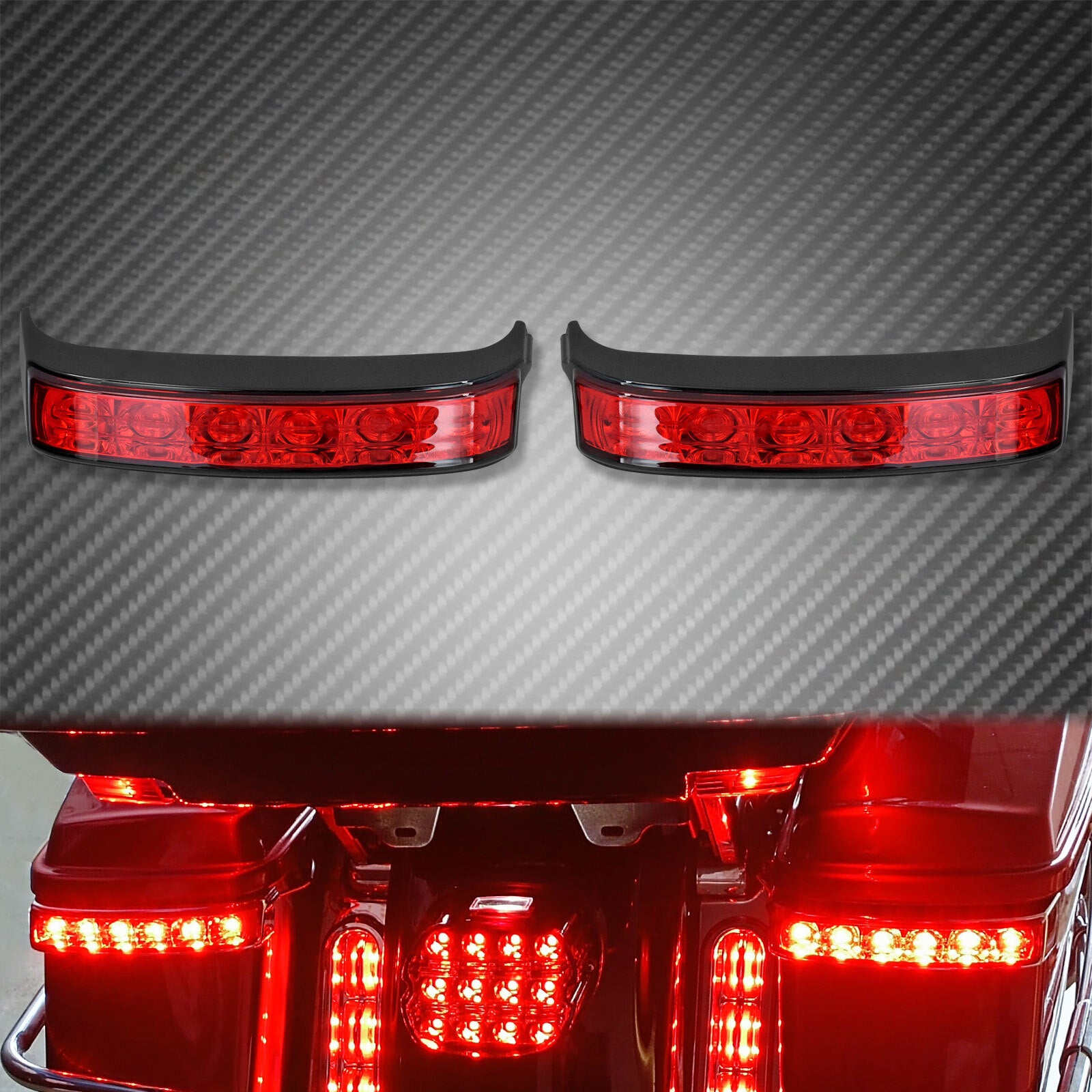 LED Saddlebag Running Turn Signal Brake Hazard Light Fit for Harley Touring 2014 Q