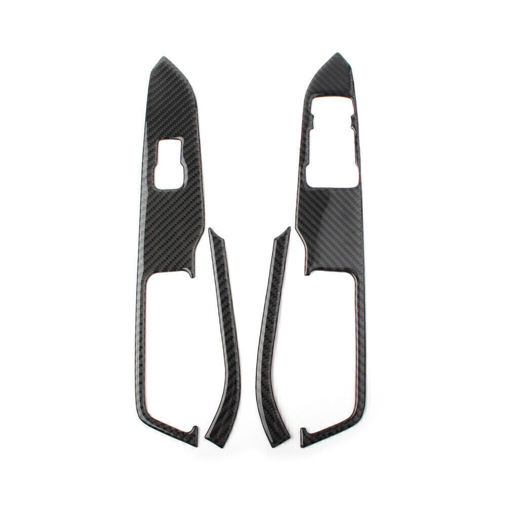 Window Switch Lock Cover Trim Carbon Fiber Fit for Ford for Mustang 2015-2019 RHD