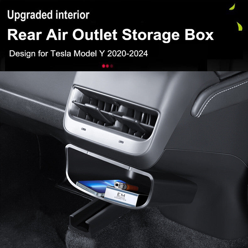 Storage box for rear air vents on 2016-2023 Model 3. n