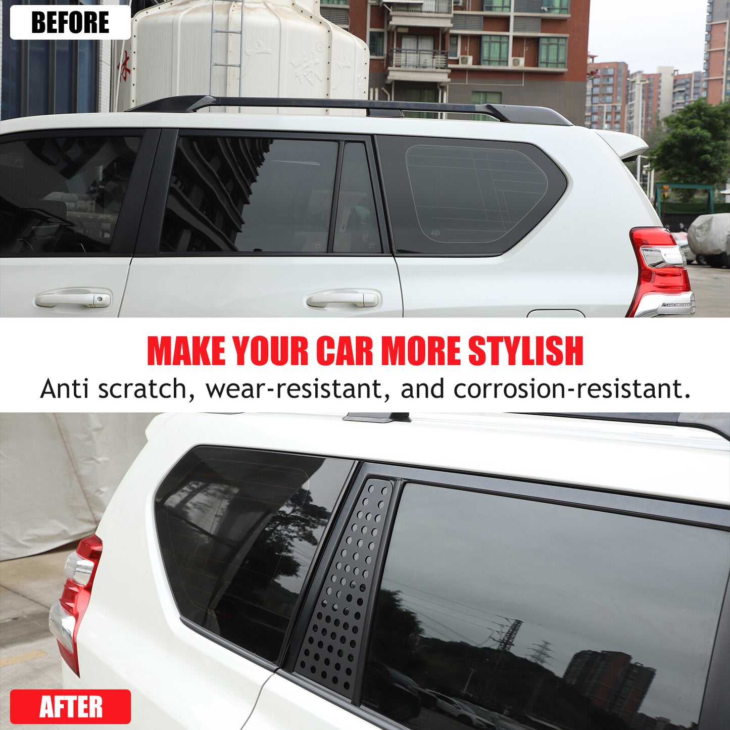 Rear door window glass trim for Land Cruiser Prado 2010 - 2023 n