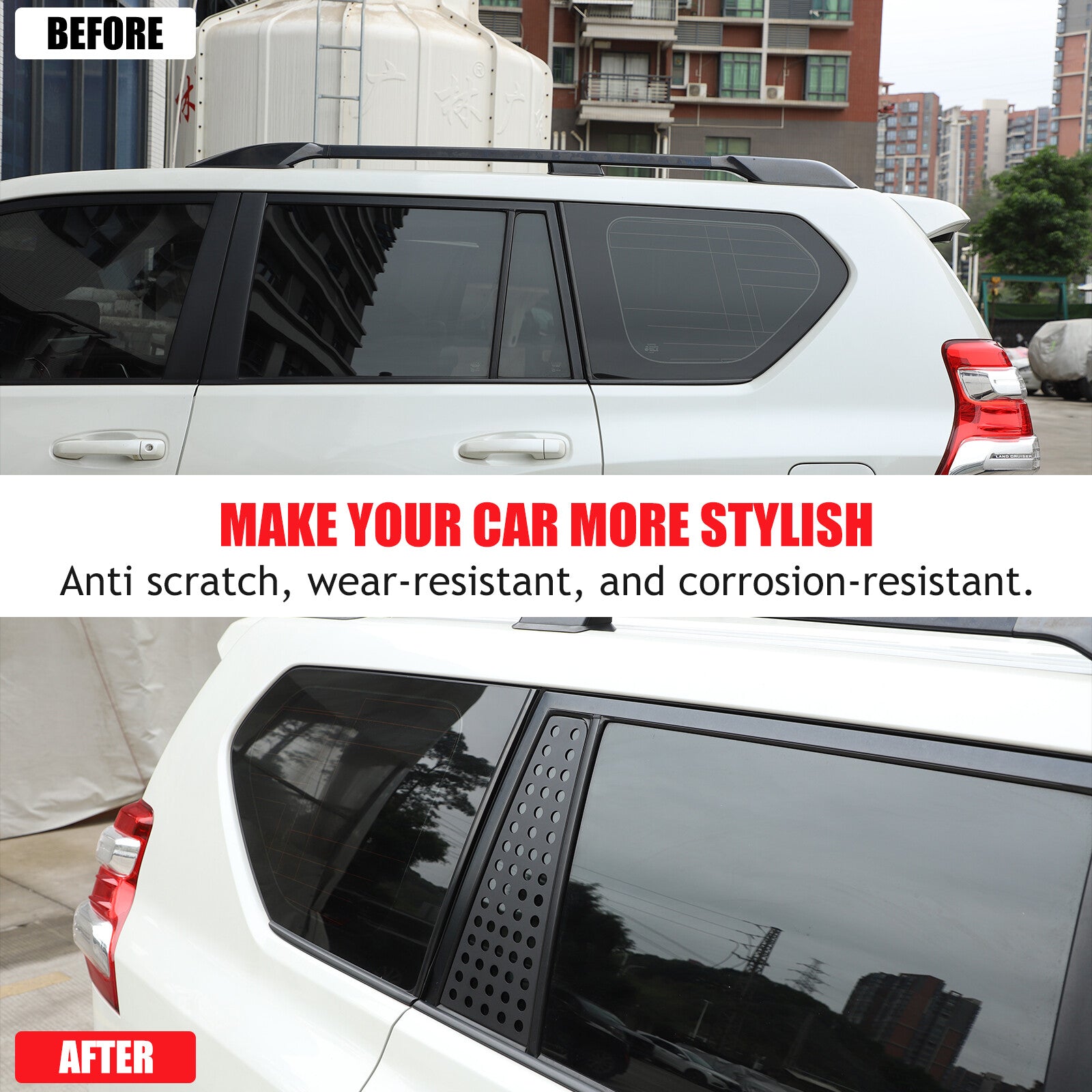 Rear door window glass trim for Land Cruiser Prado 2010 - 2023 n