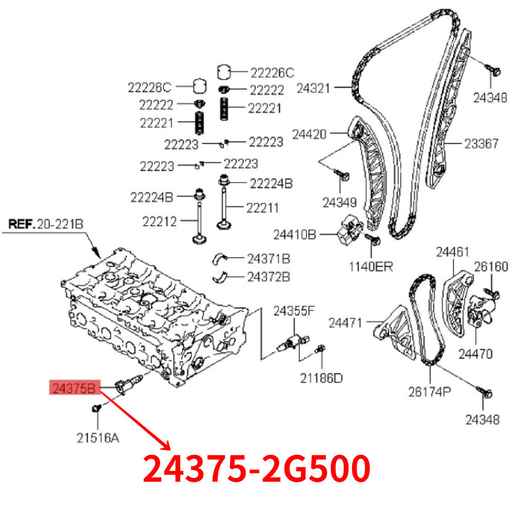 24375-2G500 Exhaust Variable Valve Timing (VVT) Solenoid Valve for Hyundai Sonata for Tucson