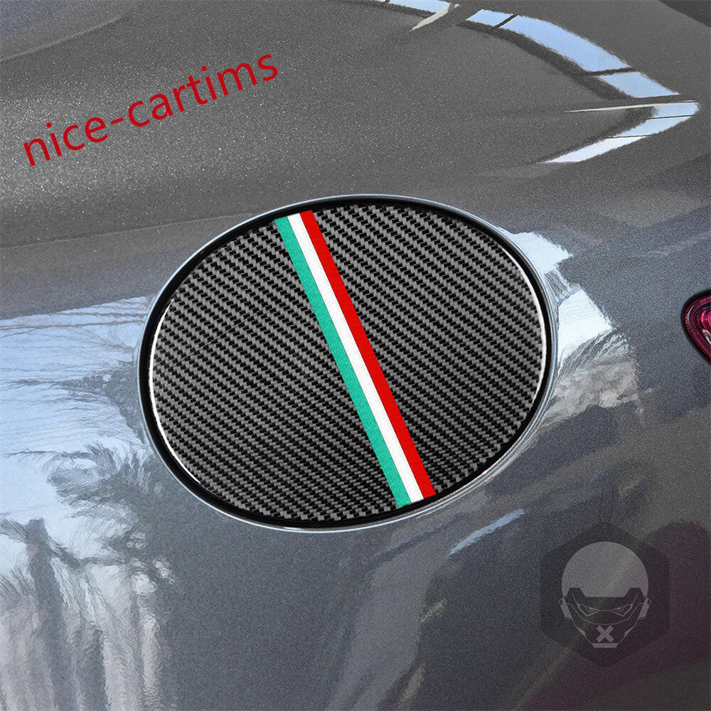 Carbon Fiber Fuel Filler Tank Cover Door Gas Cap for Alfa Romeo Giulia 2017-2021