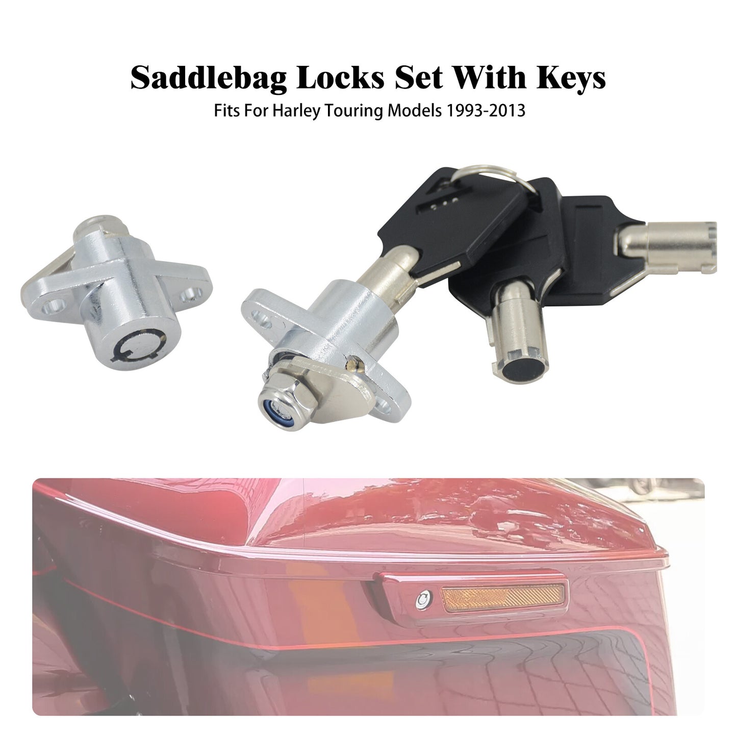 Hard Saddle Bag Saddlebag Lock Set for Harley Touring Street Road Glide 93-2013 Q