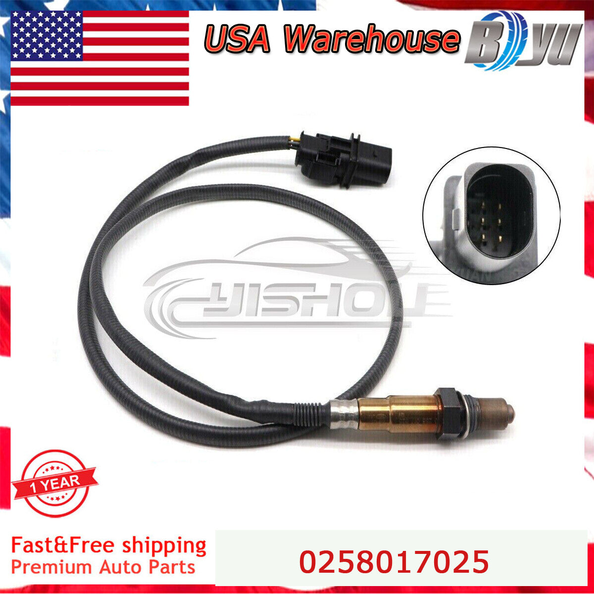 0258017025 LSU 4.9 Lambda Wide Band O2 Oxygen Sensor Fits AEM 30-4110 UEGO New