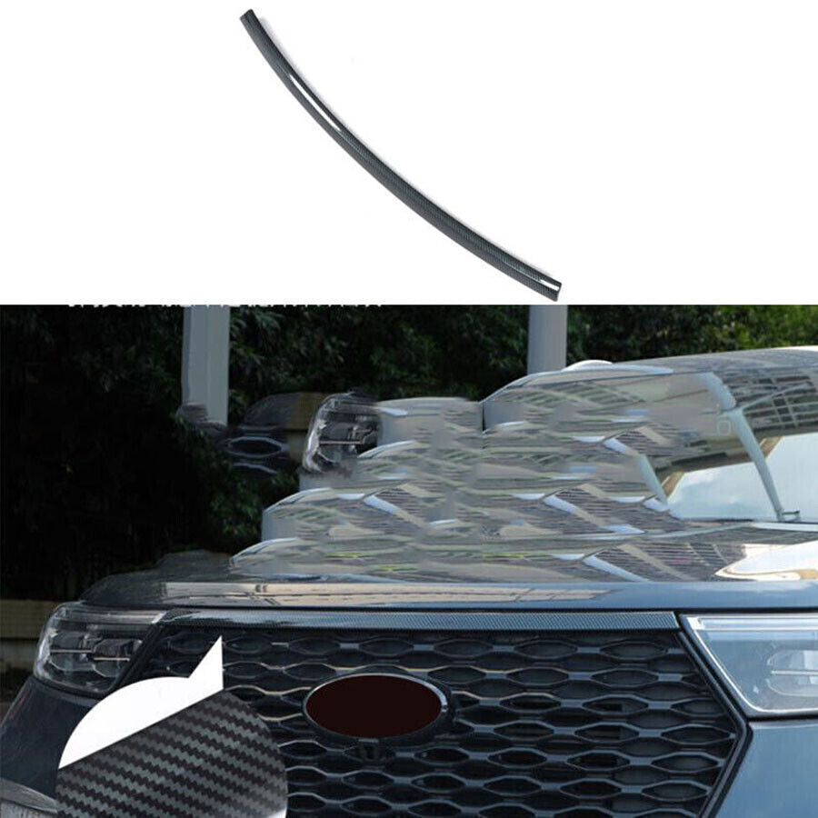 for Ford Explorer 2020-23 ABS Carbon Fiber Grille Grill Hood Molding Cover Trim