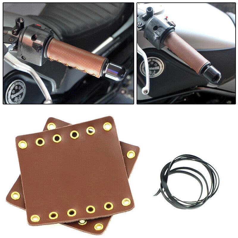 Brown motorcycle/scooter rubber handlebar and handlebar end anti-slip covers × 2- n