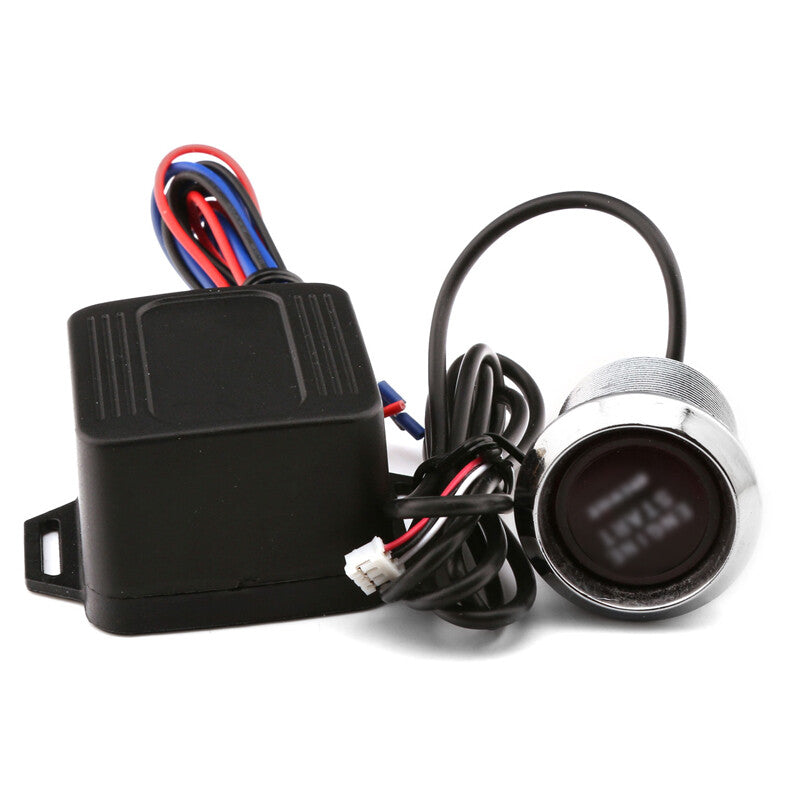12V car engine start keyless entry button Ignition switch with blue LED light - n