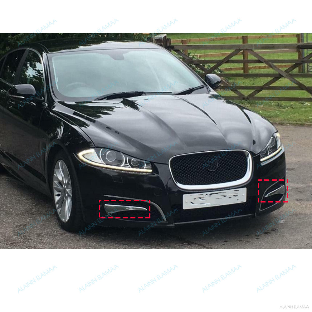 Front Bumper Side Grille Cover Trim r Fit for Jaguar for XF 3.0 2012-2015,Chrome,LR