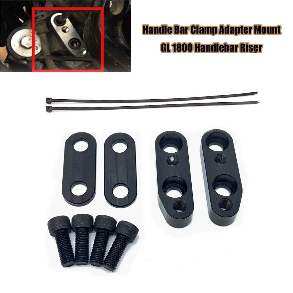 Black Adjustable Handlebar Risers Adapter for Honda Goldwings GL1800 2001-2017