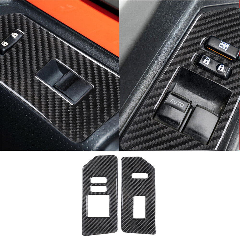 For Toyot@ FJ Cruiser 2007-21 Carbon Fiber Window Lift Switch Button Trim B-type