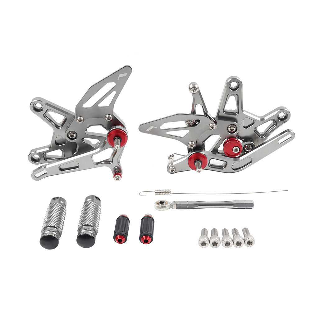 Motorcycle Foot Peg Rearsets Pedal Adjustable Footrests for Kawasaki ZX-6R 22-24