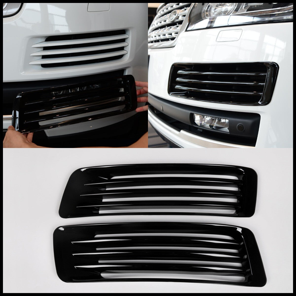 Black front bumper grille vent trim covers suitable for Land Rover for Range Rover L405 n