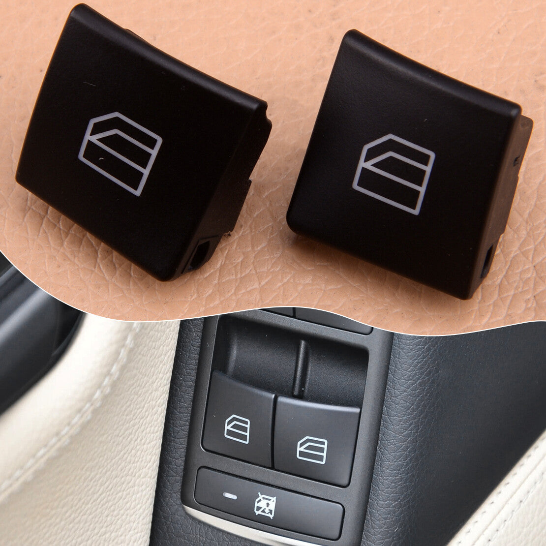 2x Window Switch Button Cover Cap Fit for Benz C E C220 W212 CLA GLK ML350 W204 v