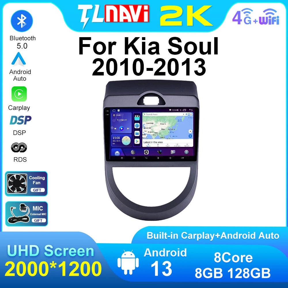 for Kia Soul 2010-2013 Android Car Radio GPS Navigation Multimedia Player Screen