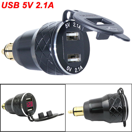 For Motor R1200GS for Triumph Tiger DIN to USB Motorcycle Charger LED RED n