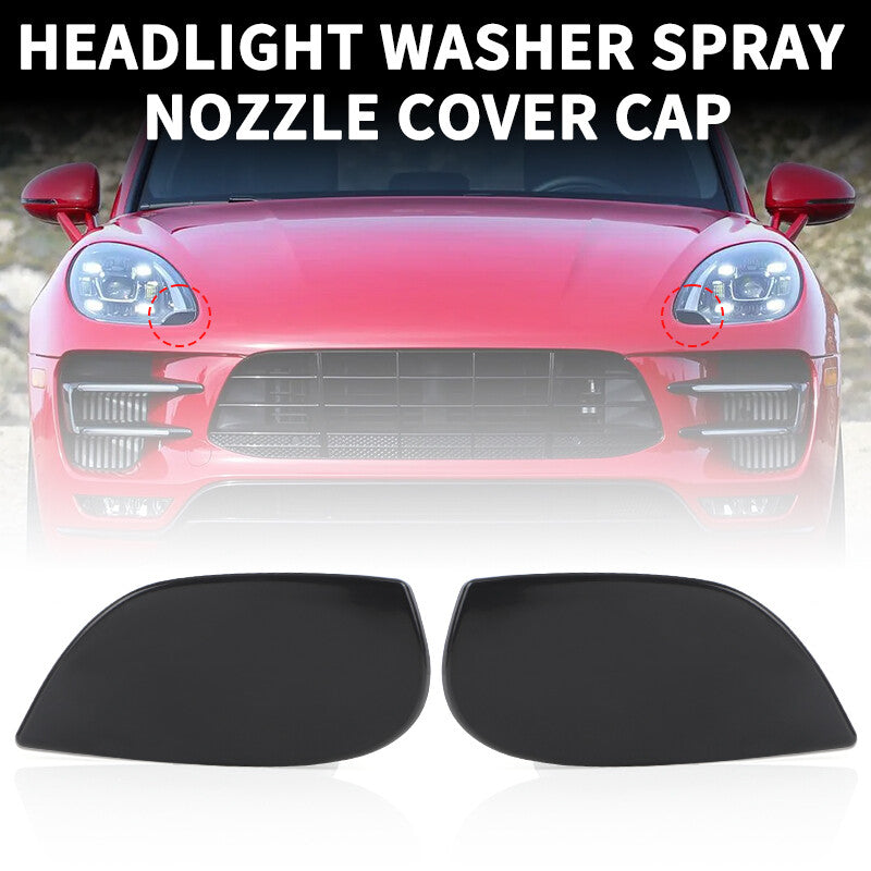 1Pair Headlight Washer Spray Nozzle Cover Cap Fit for Porsche Macan 2015-2018