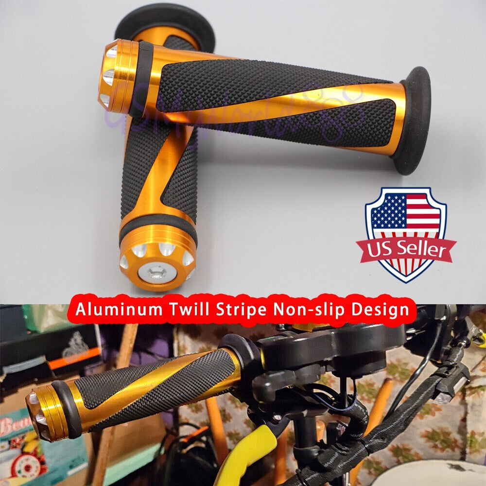 Universal 7/8 Handlebar Hand Grip Aluminum Gel Rubber Sport Bike Motorcycles US