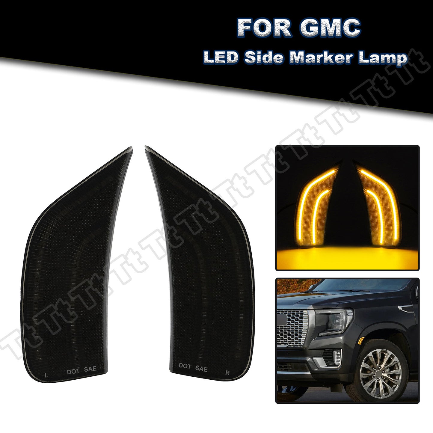 For 2021 - 2023 for Cadillac for Escalade for Suburban for GMC for Yukon Front Side Marker Lights - v