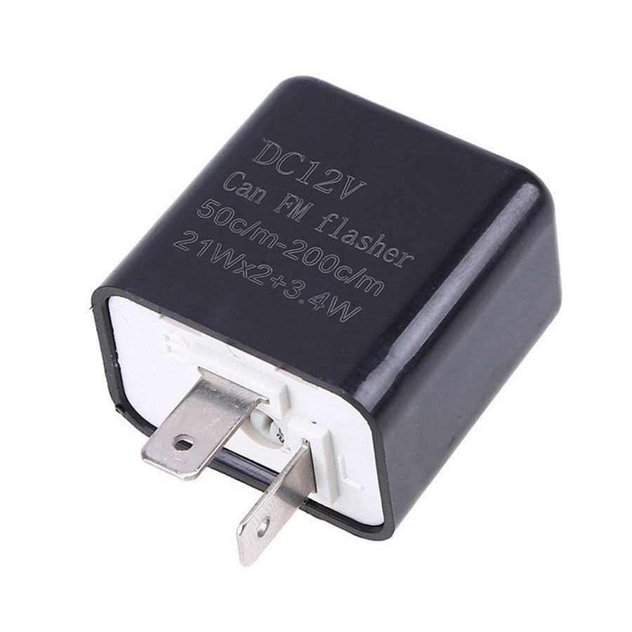 2 Pin Speed Adjustable LED Flasher Relay Motorcycle Turn Signal Indicator 12V Q