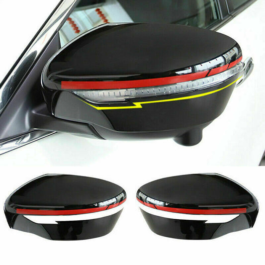for Nissan Rogue X-Trail 2014-2020 Gloss Black Rearview Side Mirror Cover Trim