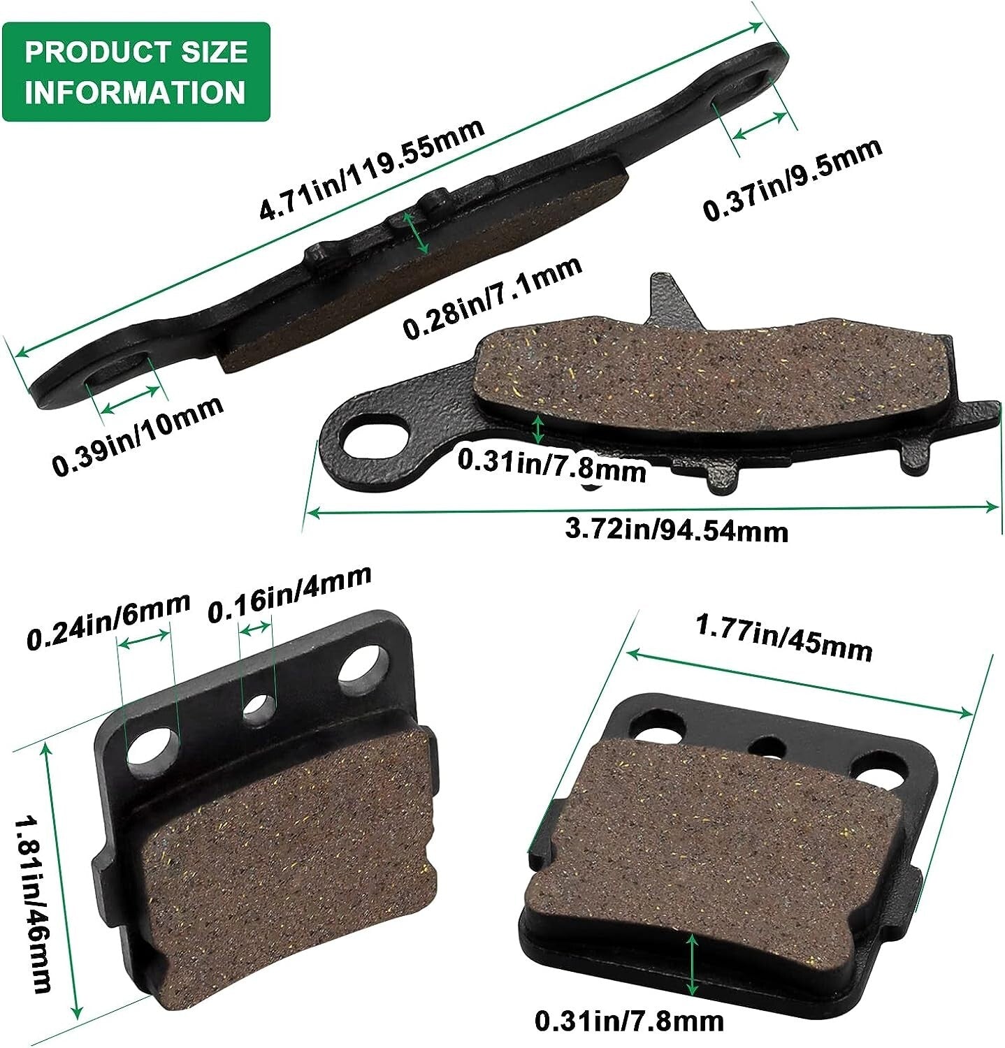 Brake Pads for Kawasaki KFX 450R KFX450R KSF450 2008 2009 2010 2011 2012 2013 14