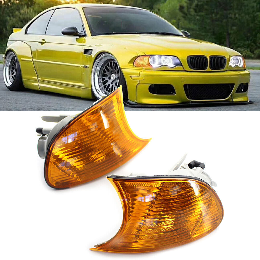 for BMW E46 3-Series 2DR 2000-2001 Front Turn Signal Light With Yellow Lens