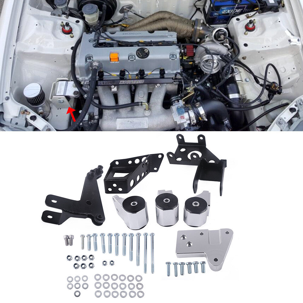 ondaEngine Mount Bracket for Honda K-Swap 92-95 EG K20 K24 K-Series DC2 EG6 Q