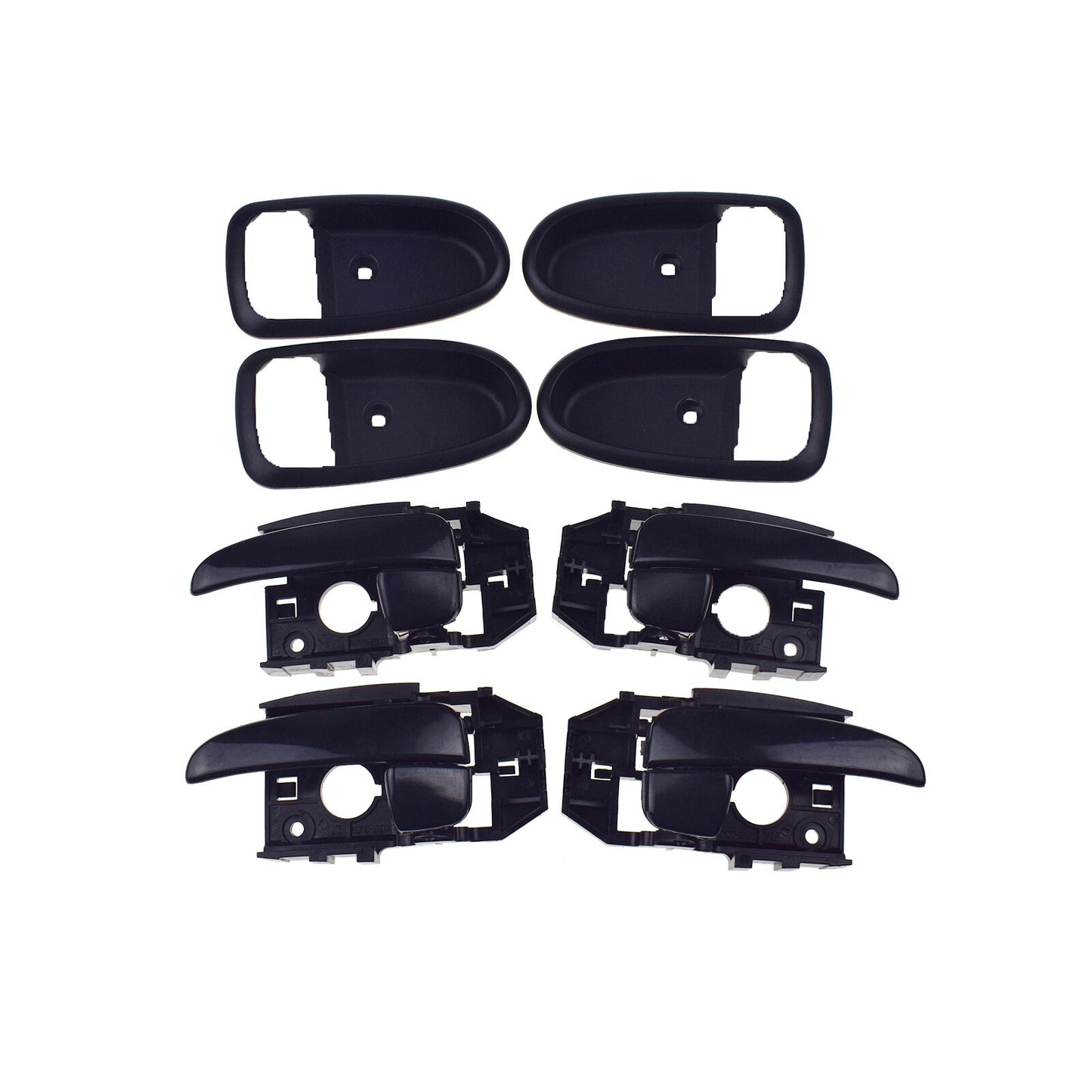 4-Piece Set Interior Door Handle and Bezel Trim Black for for Hyundai for Elantra 2001-2006- v