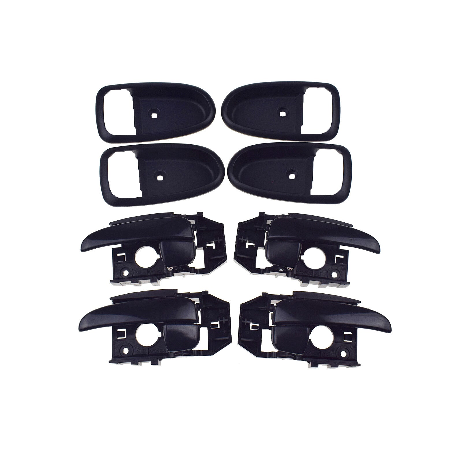 4-Piece Set Interior Door Handle and Bezel Trim Black for for Hyundai for Elantra 2001-2006- v