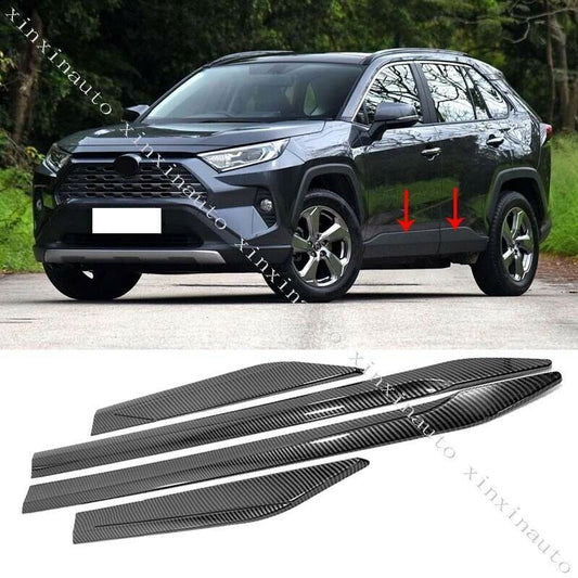 Carbon Fiber Texture Side Panel Door Body Molding Trim for Toyota RAV4 2019-2024