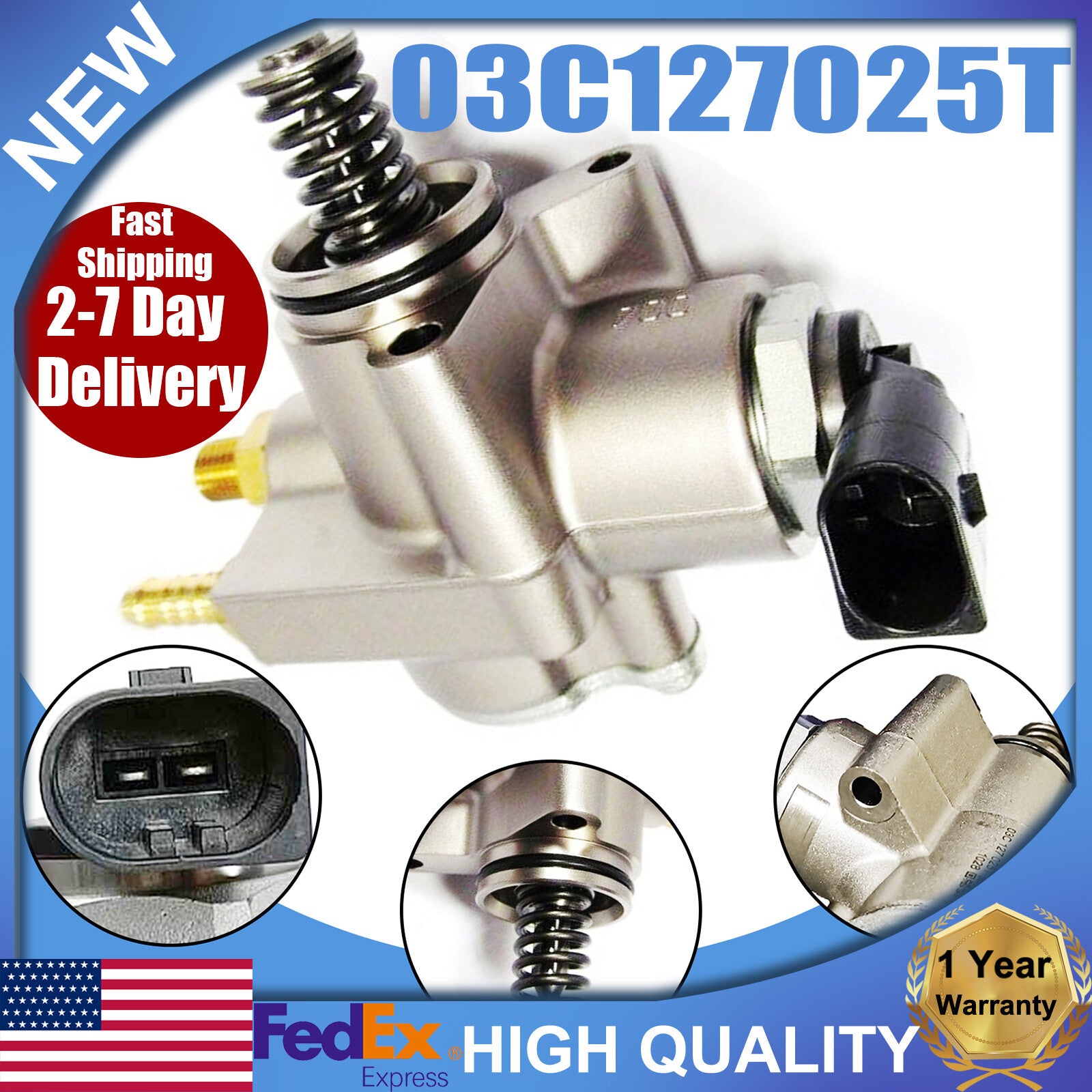 1.4T engine high-pressure fuel pump 03C127025T is suitable for Golf , for Jetta , for Tiguan , and Touran. n