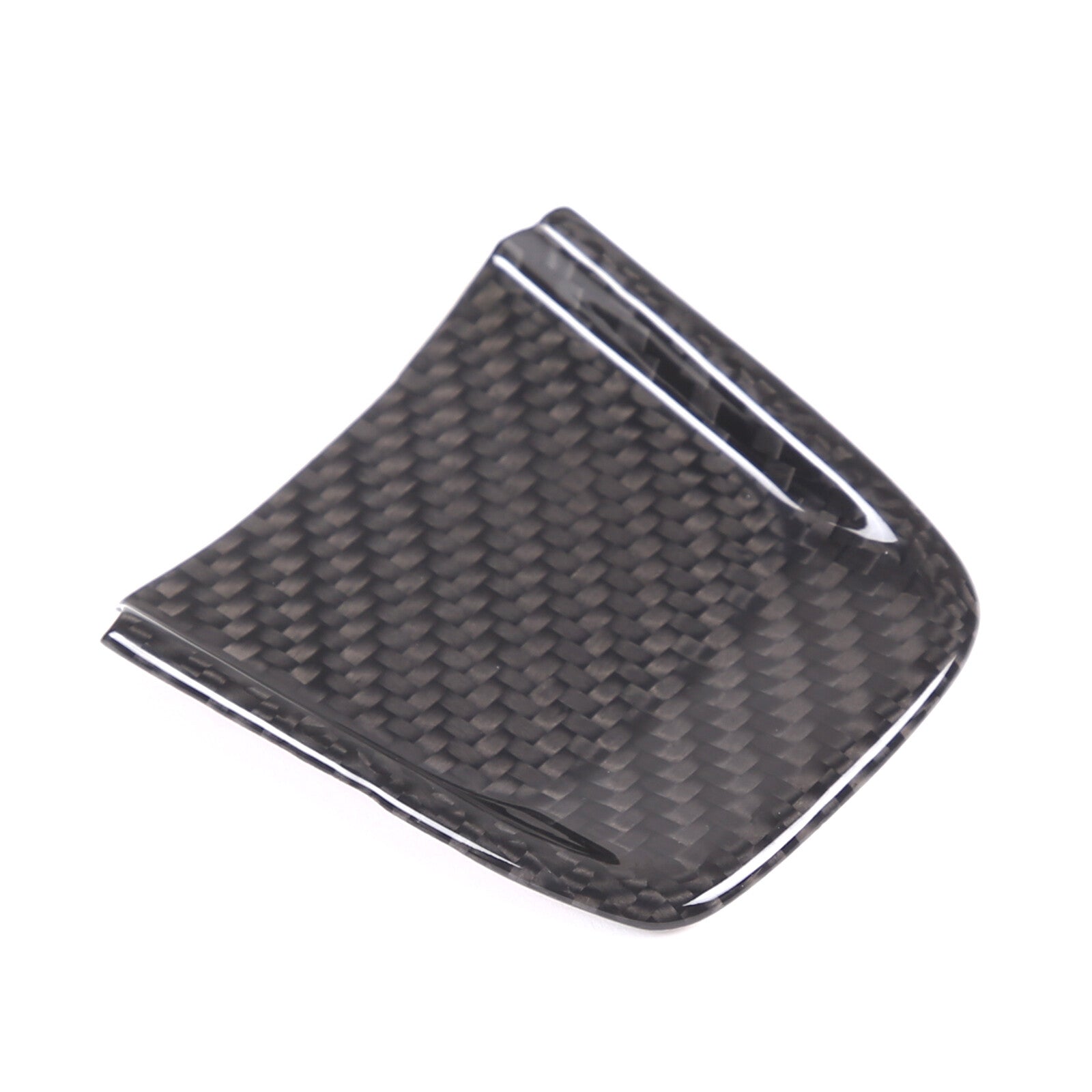 Steering wheel panel cover REA, carbon fiber black, suitable for Fiat 500 595 2020-2023- n