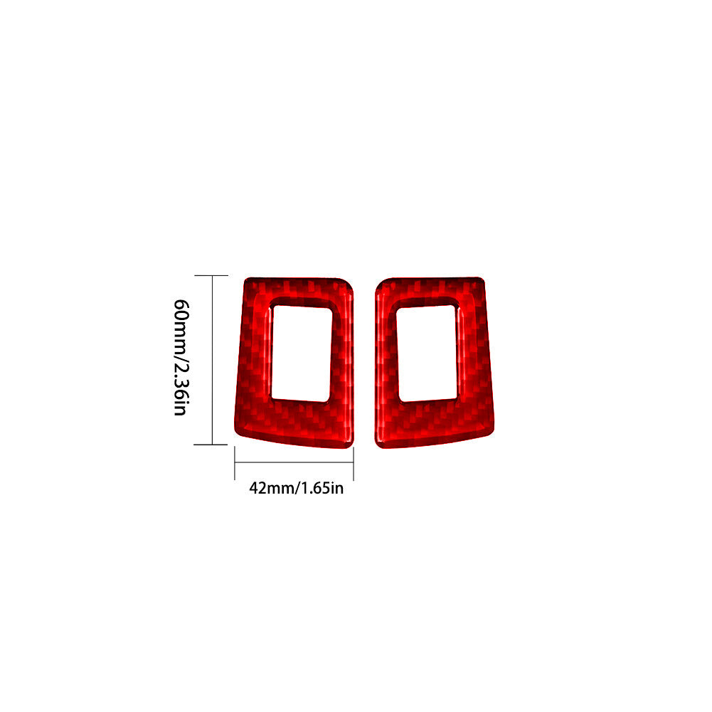 2-Piece Red Carbon Fiber Interior Rear Window Control Cover Trim for BMW X5 E53