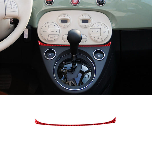 Red Carbon Fiber Interior Above Transmisson Accent Cover Trim For 12-15 for Fiat 500