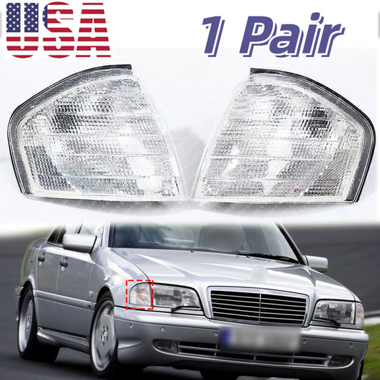 1. Double corner turn signals applicable to for Mercedes-Benz C-Class W202 (1994-2000).