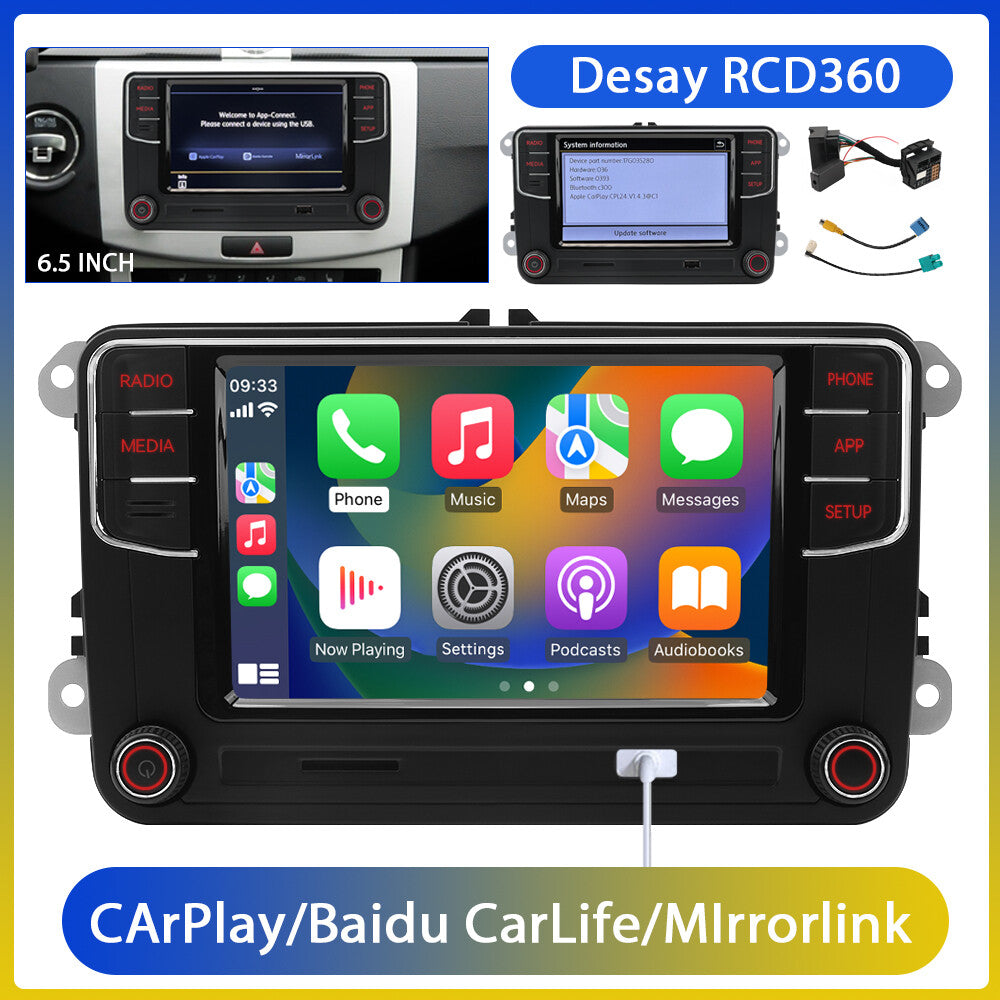 6,5 Autoradio 17G035280 F¨¹r for VW for Jetta for Golf for Passat for DS RCD360 Carplay Android Auto